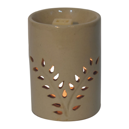 Artisan Furniture Cut-out Leaf Wax Melter Set (Fruit), Light Brown