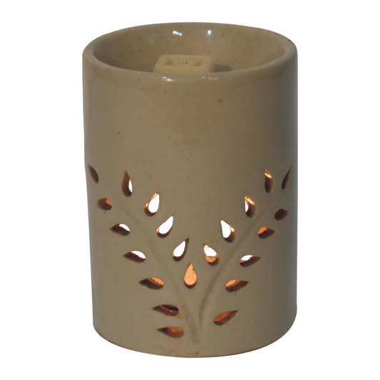 Artisan Furniture Cut-out Leaf Wax Melter Set (Fruit), Light Brown