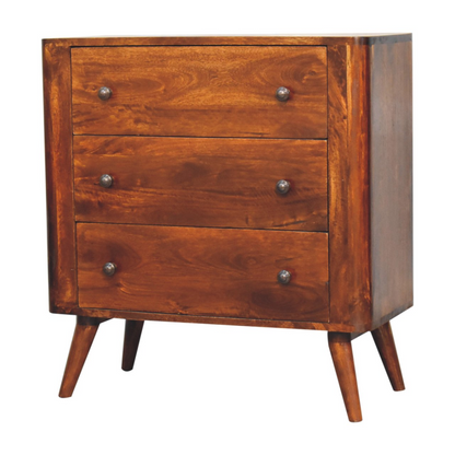Artisan Furniture Solid Wood Bera Chest, Light Brown, 3 Drawers