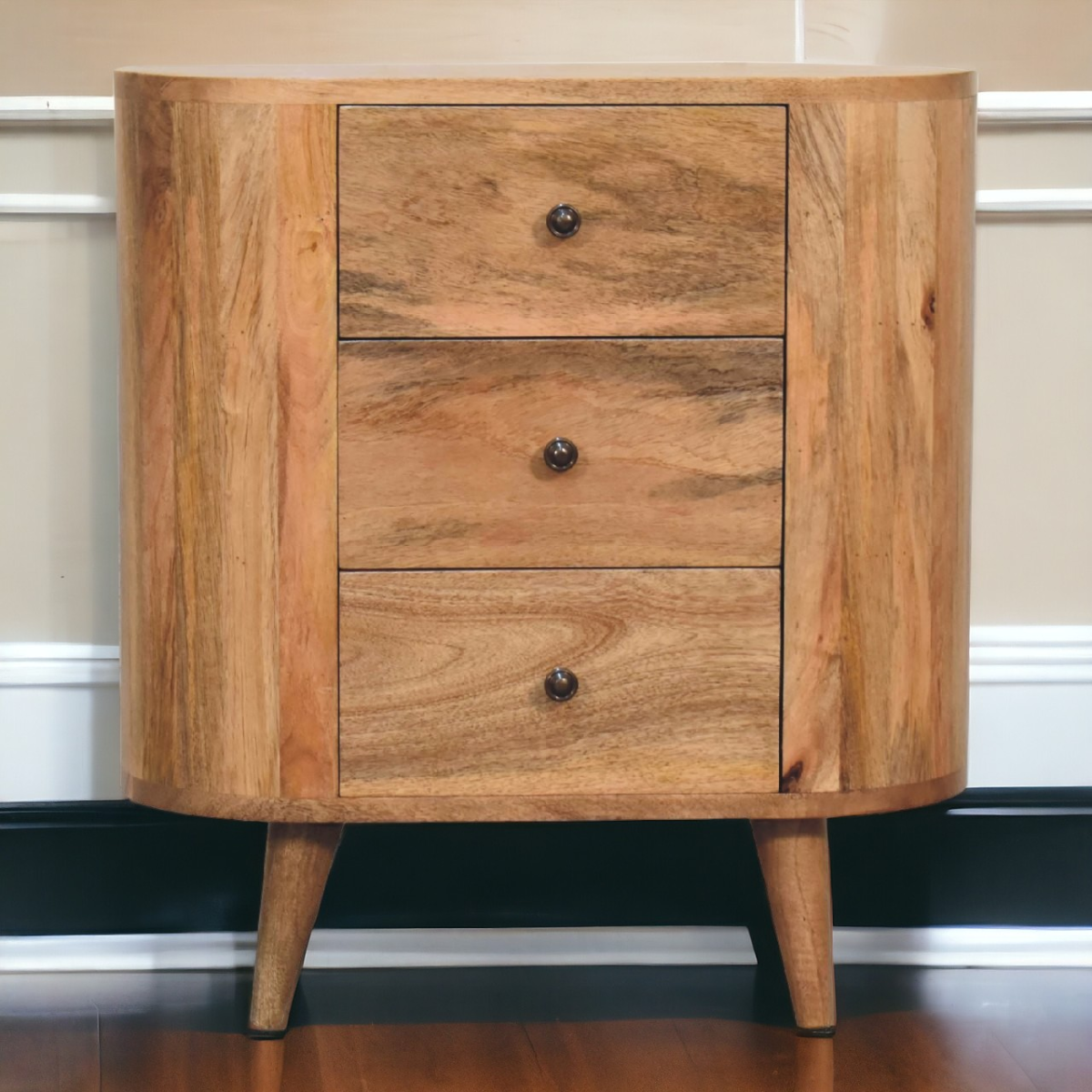 Artisan Furniture Solid Mango Wood Mini Oak-ish Cabinet