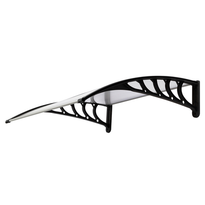 HT-100 x 80 Household Application Door & Window Rain Cover Eaves Canopy White & Black Bracket