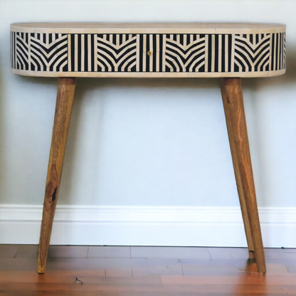 Artisan Furniture Solid Wood Edessa Bone Inlay Console Table
