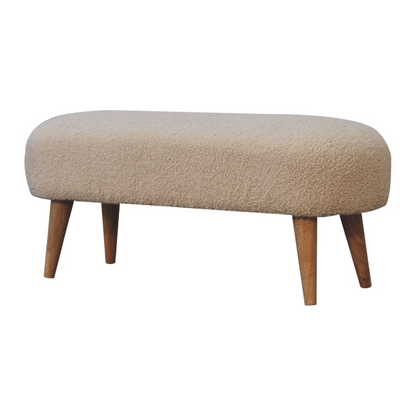 Artisan Furniture Solid Wood Boucle Hallway Bench