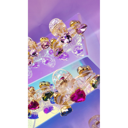 Crystal Luxe Rainbow Hair Clamps Pack of 12