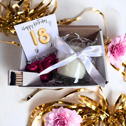 Small 18th Birthday Gold Balloons Earrings Gift Hamper | Girls 18th Birthday Gift