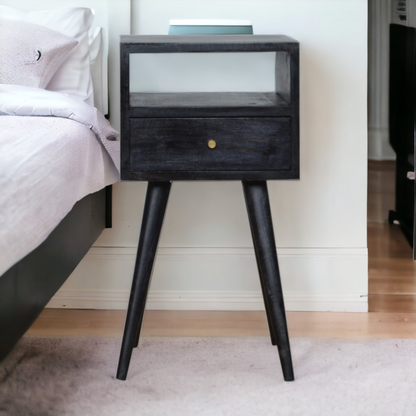 Artisan Furniture Solid Wood Mini Ash Black Bedside