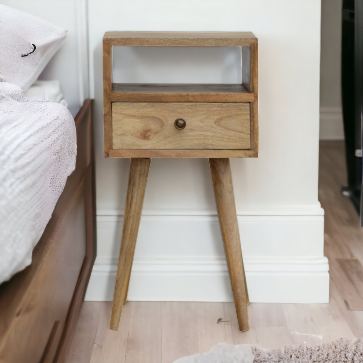 Artisan Furniture Solid Wood Mini Oak-ish Bedside