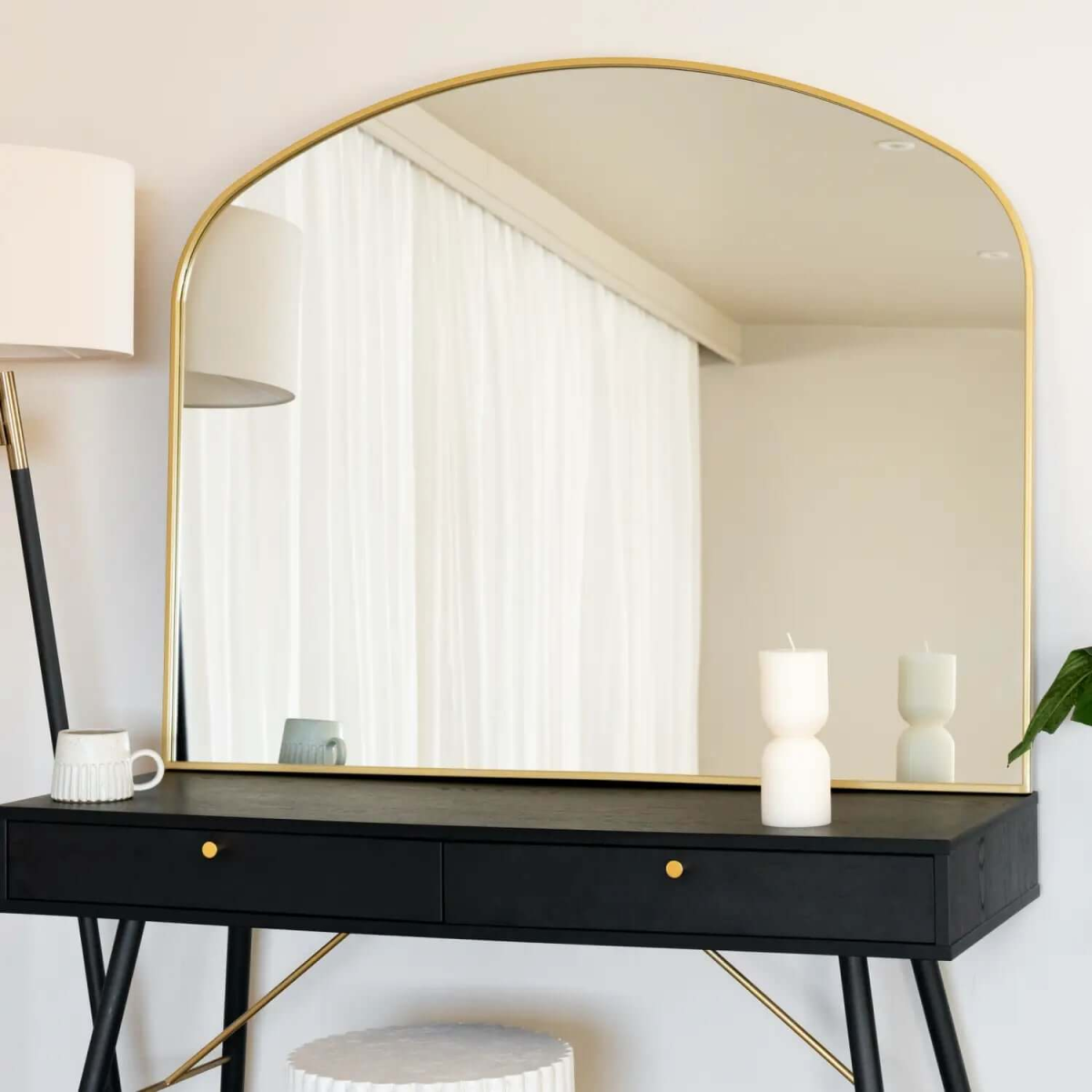 Yōko- Gold Metal Gentle Arch Mirror - 95cm x 120cm