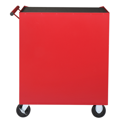 Steel maintenance tool cart single base cabinet 4 drawers 330lb red