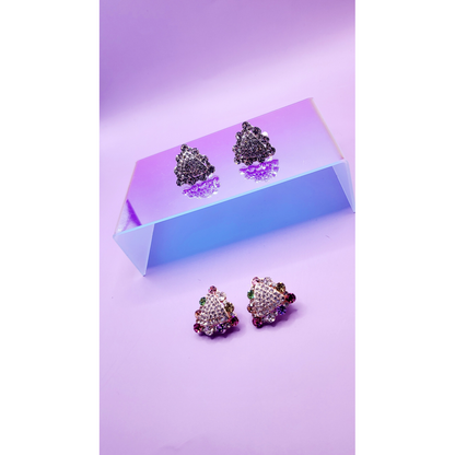 Halo Crystal Non Pierced Clip On Earrings
