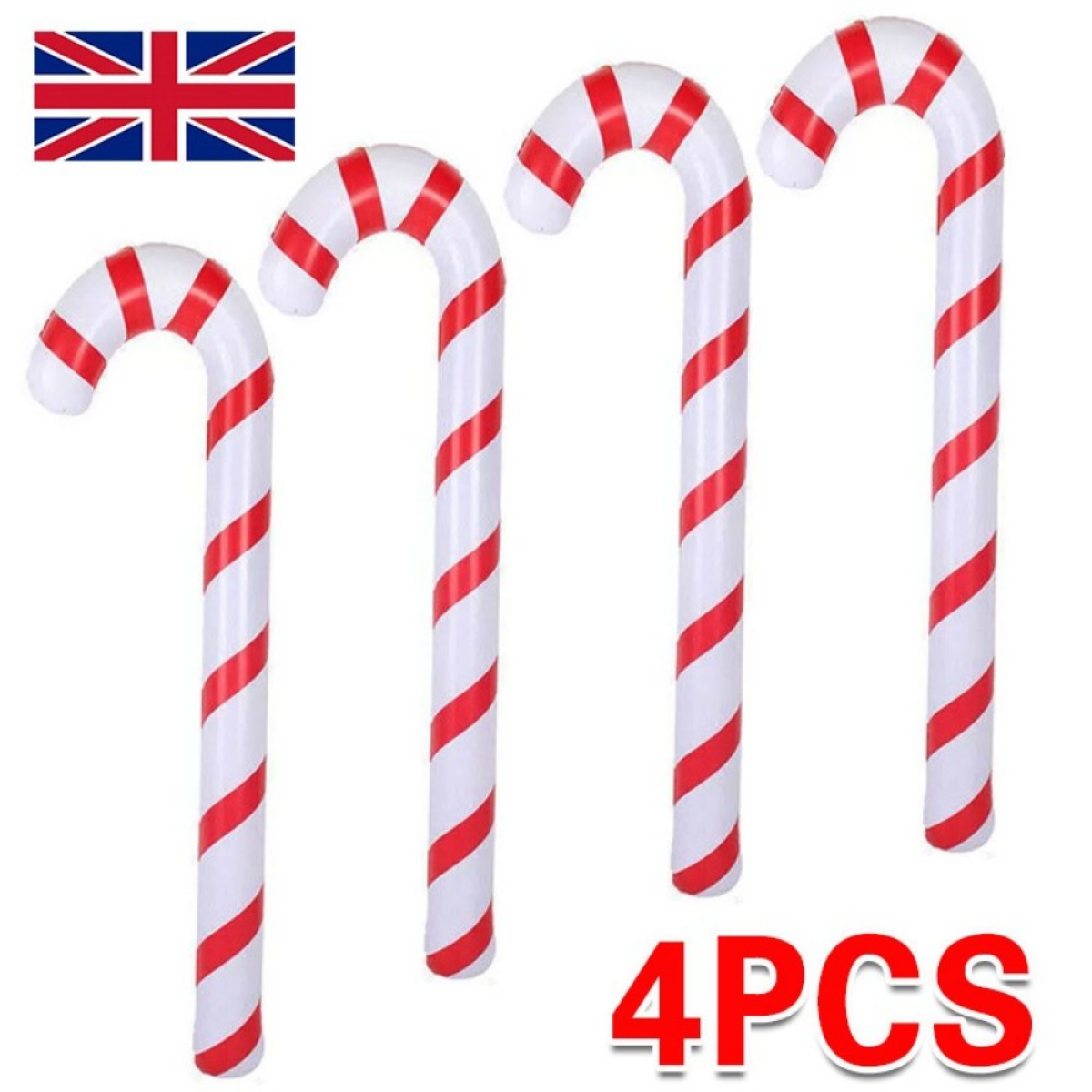 4 Christmas Inflatable Candy Cane Giant Blow Up Candy Stick for Christmas