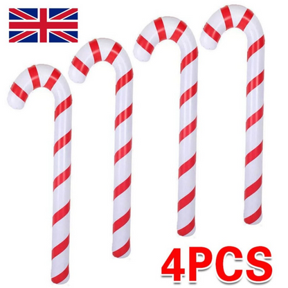 4 Christmas Inflatable Candy Cane Giant Blow Up Candy Stick for Christmas