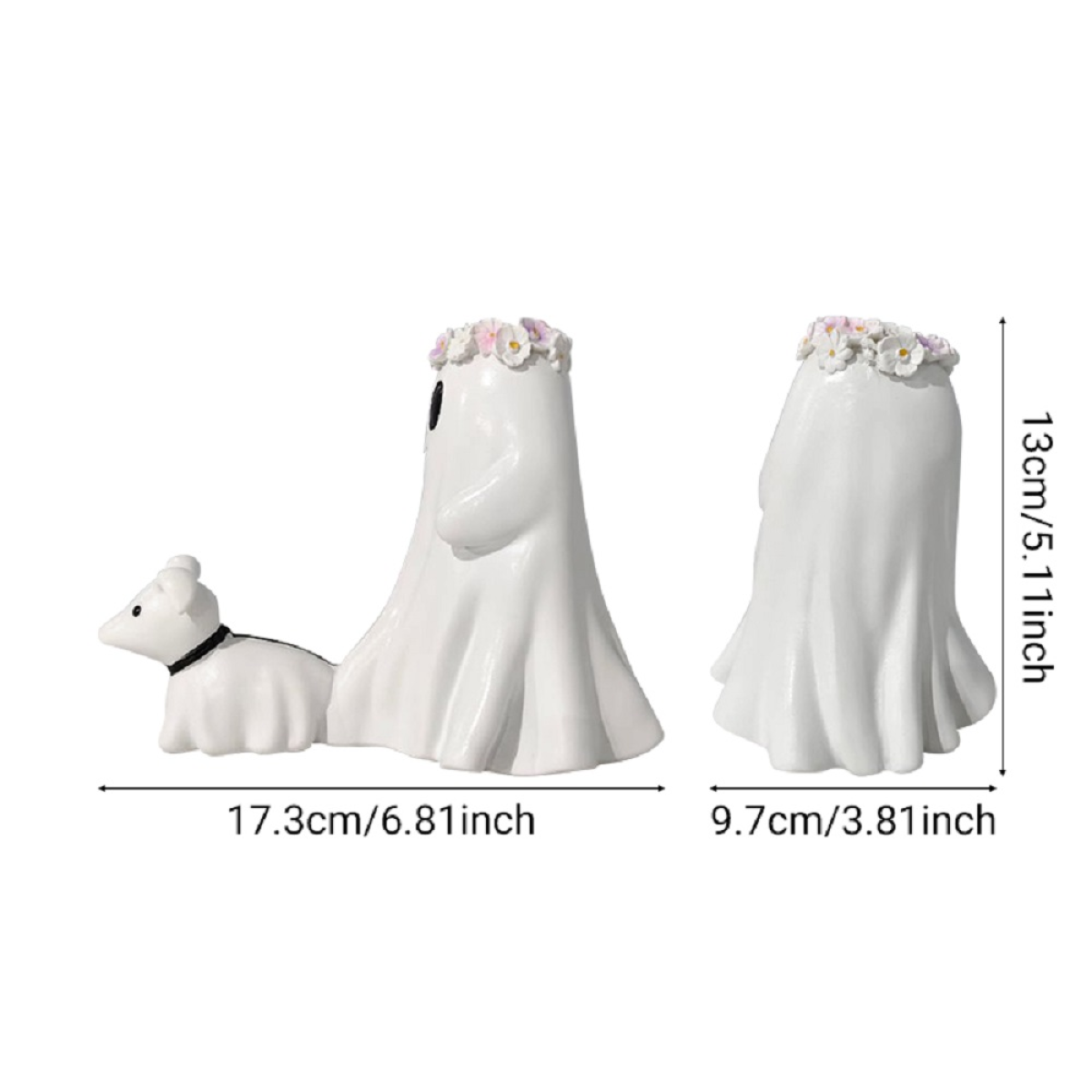 Funny Halloween Ghost Dog Ornament, Decor for Indoor Outdoor