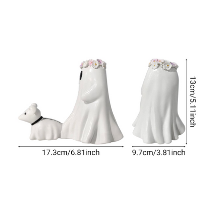 Funny Halloween Ghost Dog Ornament, Decor for Indoor Outdoor