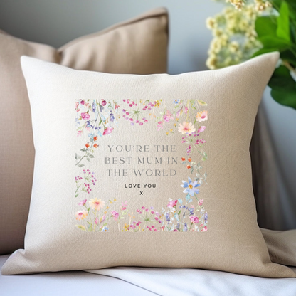 Personalised Best Mum Cushion | Birthday Gift for Mum
