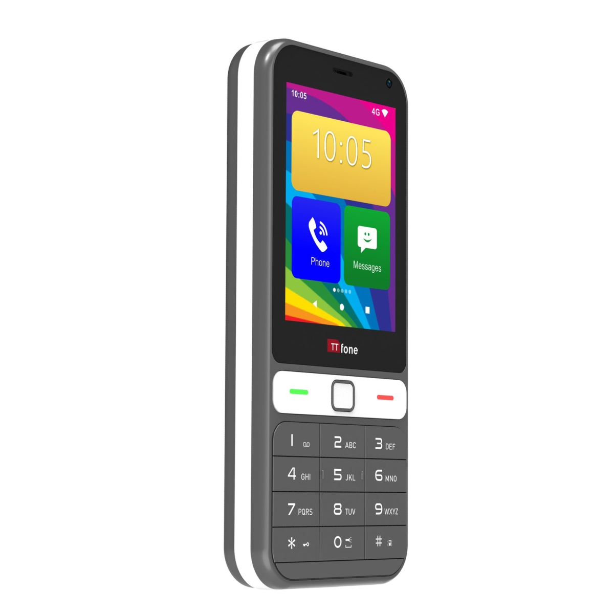 TTfone TT280 – Keypad with touch display, compatible with Giffgaff SIM and includes a mains charger.