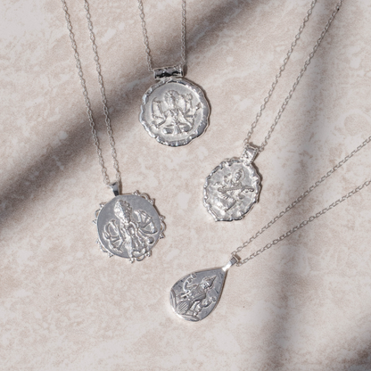 Goddess Saraswati Necklace (Silver)