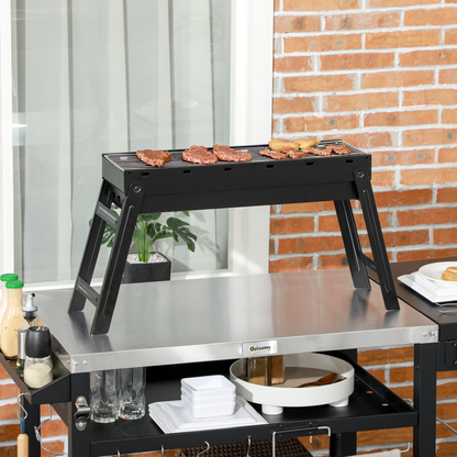 Outsunny Portable Charcoal Grill with Pull-Out Charcoal Basin