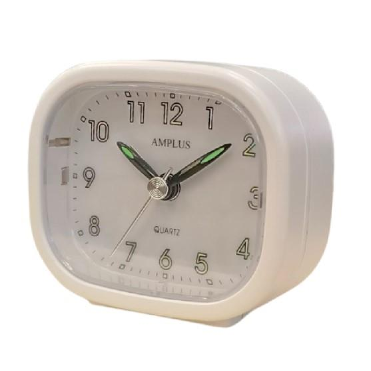 Amplus Travel White Dial Luminous Hands Alarm White Clock PT182W