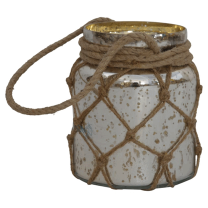 Artisan Furniture Home Decor Accessories - Glass Jar Lantern with Rope