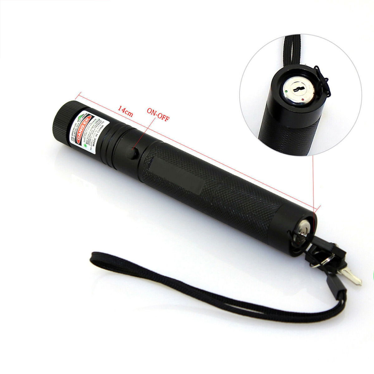 Rechargeable 532nm Visible Beam Light Laser Green Laser Pointer Pen +Battery+USB Charger Set