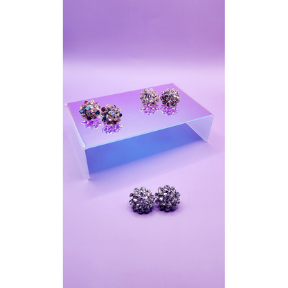 Flower Cluster Crystal Non Pierced Clip On Earrings