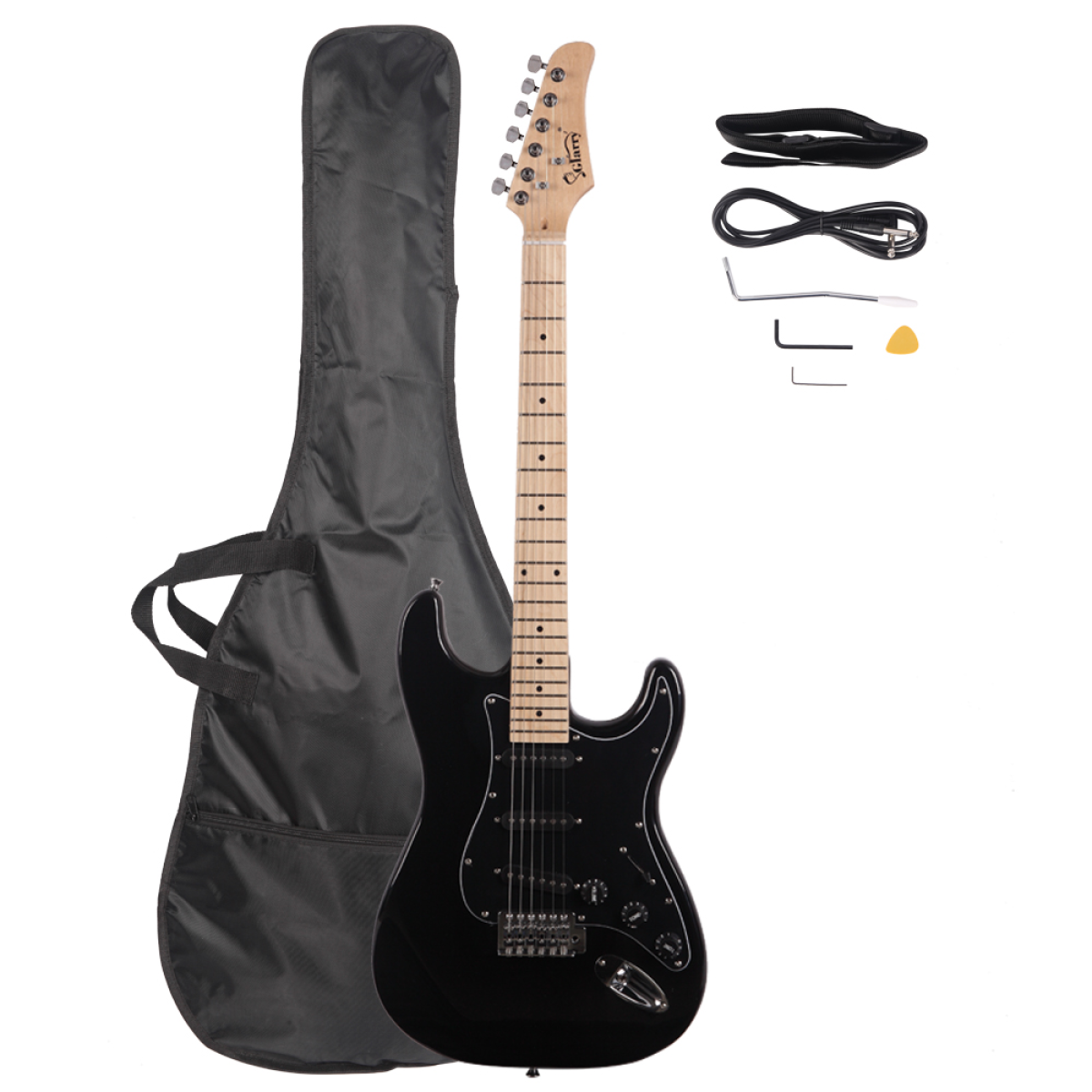 GST Stylish Electric Guitar Kit with Black Pickguard Black