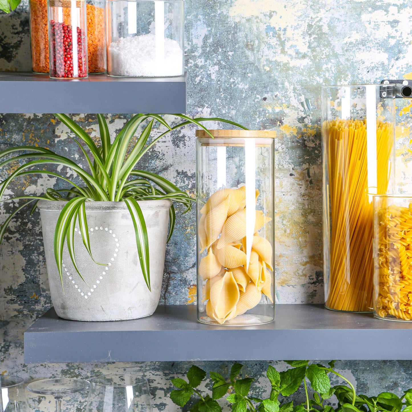 1.5L Scandi Storage Jar with Wooden Lid