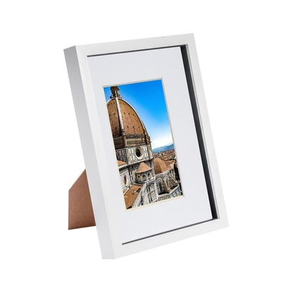 White A4 (8" x 12") 3D Shadow Box Frame with A5 Mount