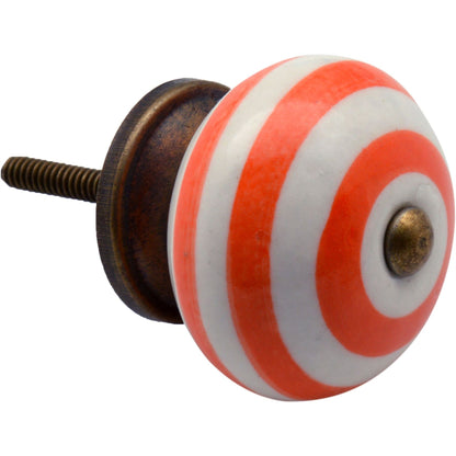 Round Stripe Ceramic Cabinet Knob