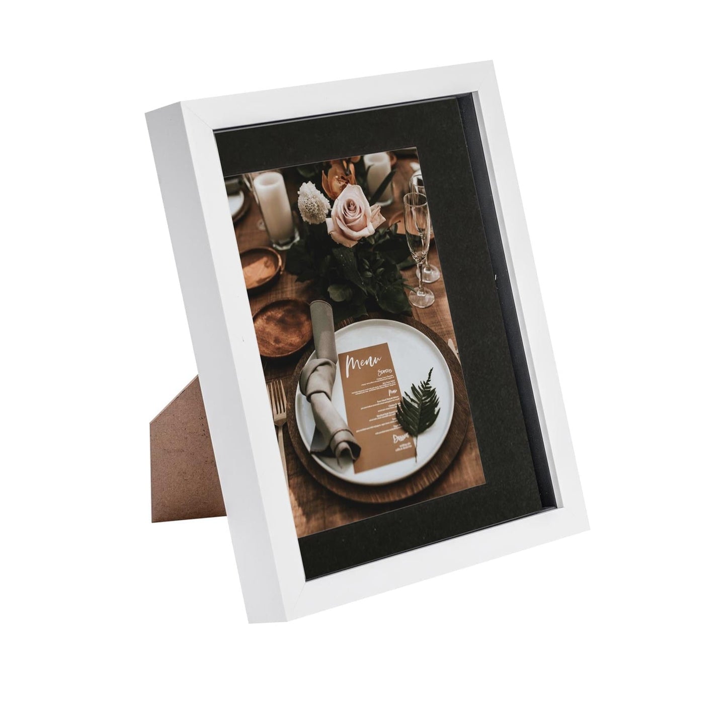 8" x 10" White 3D Box Photo Frame - with 5" x 7" Mount