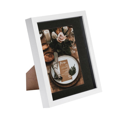 8" x 10" White 3D Box Photo Frame - with 5" x 7" Mount