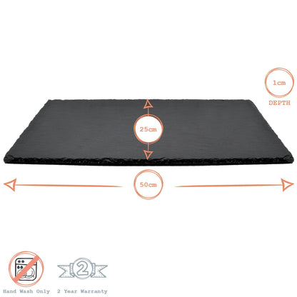 50cm x 25cm Rectangle Slate Table Runner