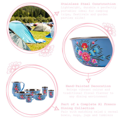 Pansy 16.5cm Stainless Steel Picnic Bowl