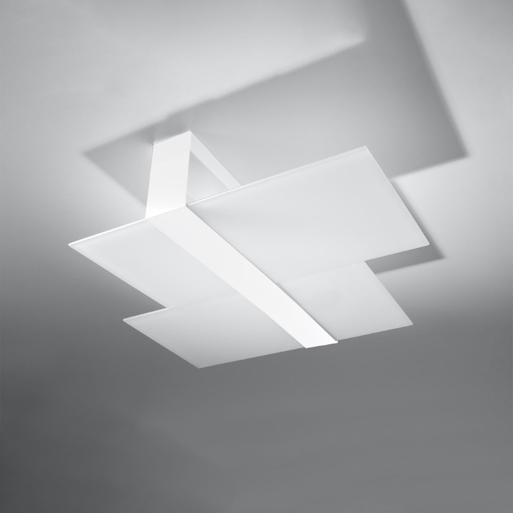 Ceiling lamp steel, glass Massimo modern Design E27