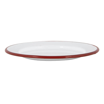 20cm White Enamel Side Plates - Pack of Six