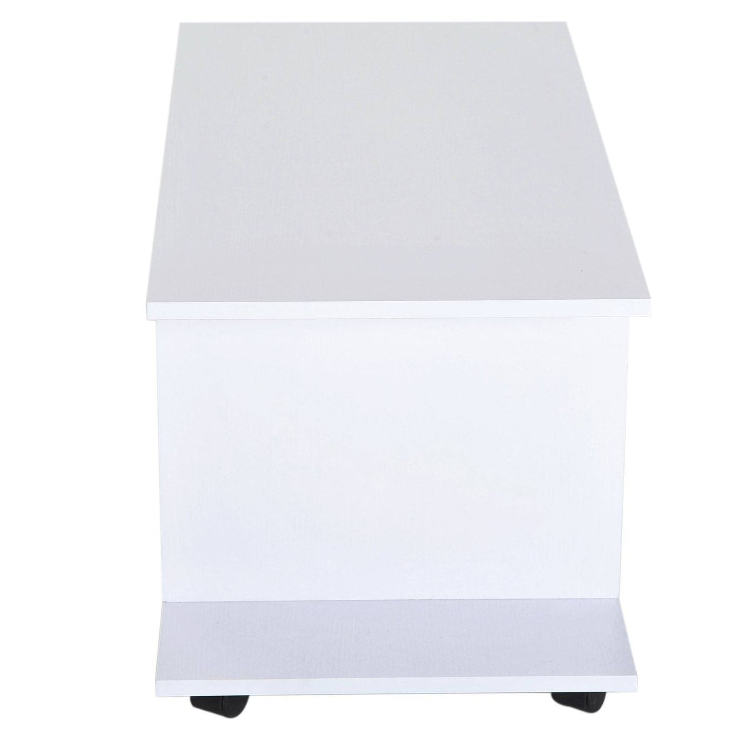 Modern TV Cabinet Stand Storage Shelves Table Mobile Bedroom Furniture Bookshelf Bookcase White New