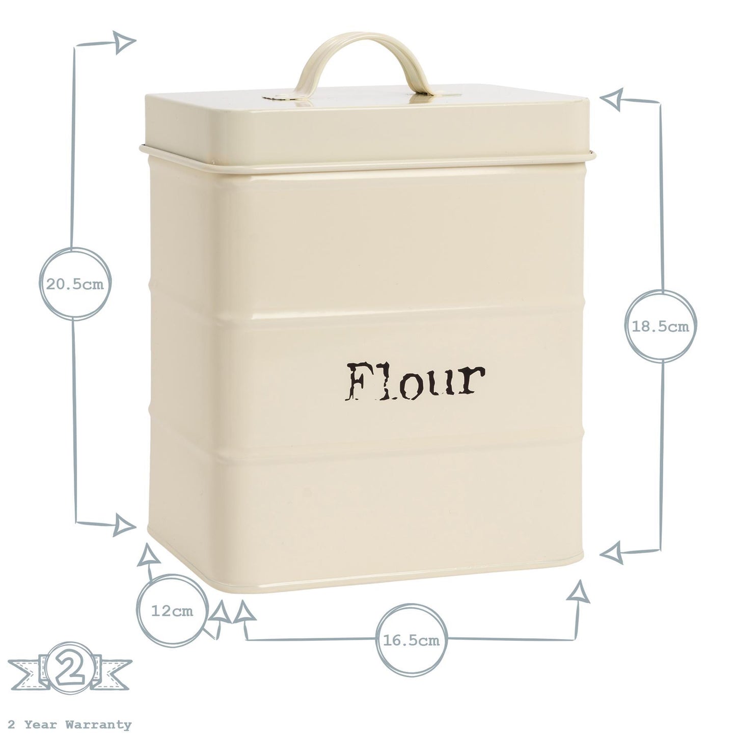 Vintage Flour Tin - Cream