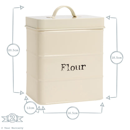 Vintage Flour Tin - Cream