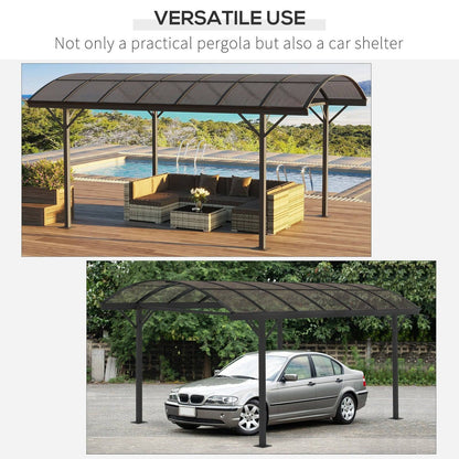 5 x 3M Hardtop Pergola Aluminium Gazebo Pavilion Garden Shelter Carport with Polycarbonate Roof