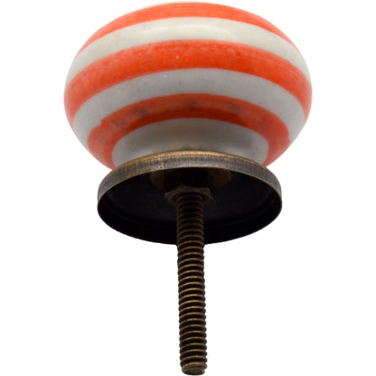 Round Stripe Ceramic Cabinet Knob