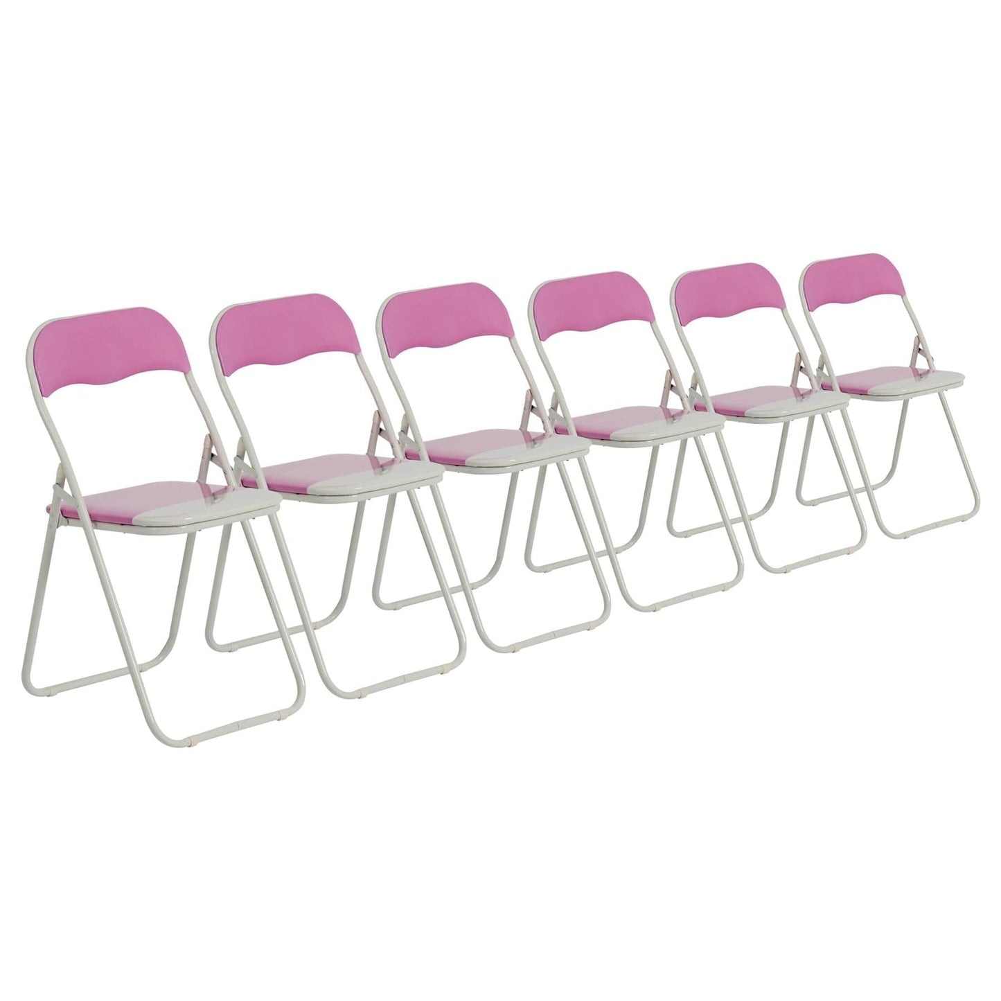 Pink Wave Padded Folding Chair - Pack of Six