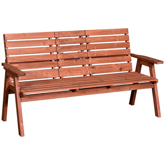 Fir Wood Convertible 2 to 3 Seater Outdoor Garden Bench Wood Tone