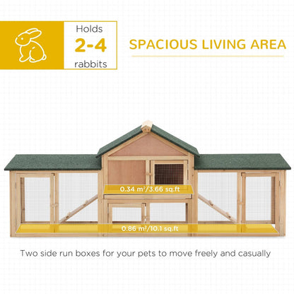 PawHut Deluxe Rabbit Hutch Outdoor
