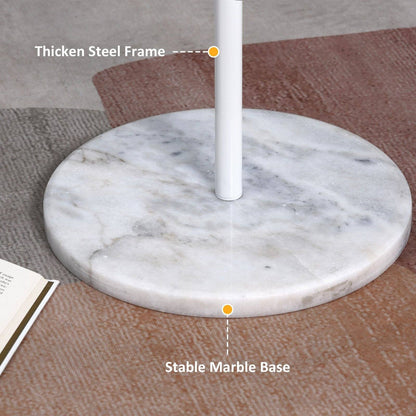 Slimline Metal Coat Stand With Round Hooks - White