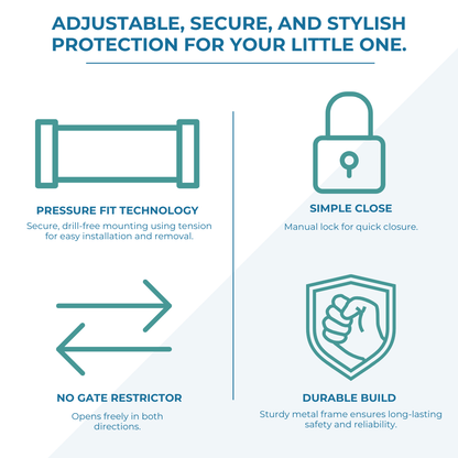 FYLO 2x Baby Safety Stair Gate  Pressure Fit 75-86cm (2 pack)