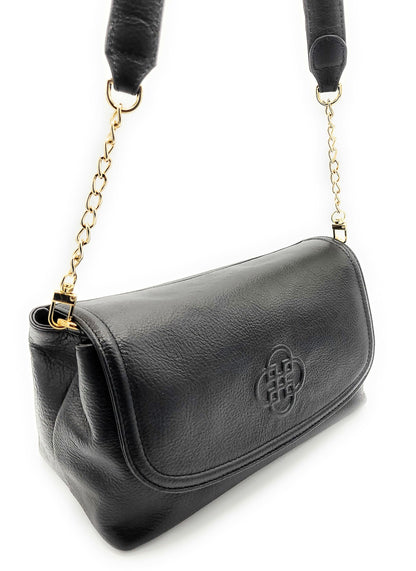 SADDLER ORLA Real Leather Designer Flapover Handbag with Chain Detail Strap