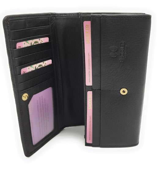 SADDLER BONNIE Real Leather Designer RFID Multi-section Purse  | Gift Boxed
