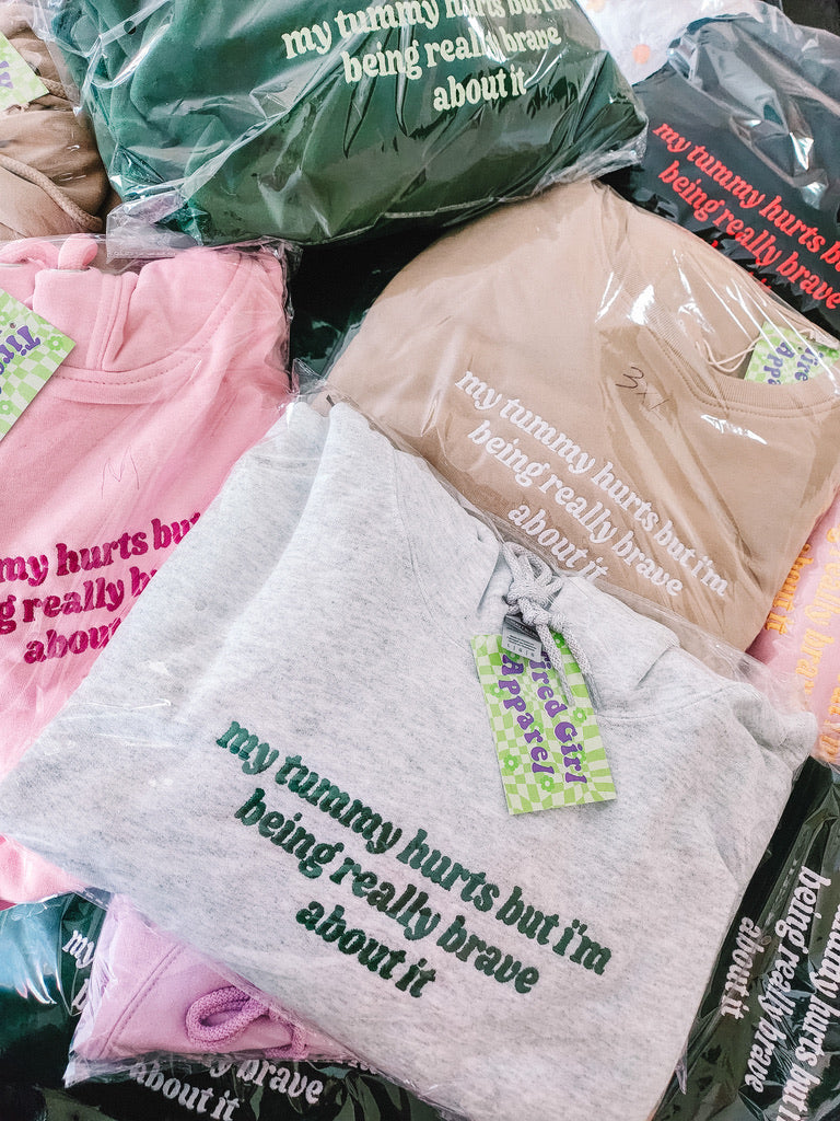 My Tummy Hurts embroidered crewneck sweatshirt