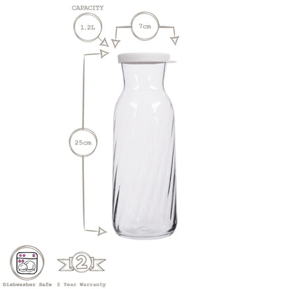 1.2L Fonte Optic Glass Carafe